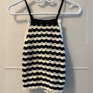 Rebellion Black and White Knit Top